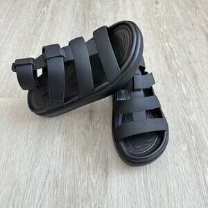 CROCS LiteRide 360 Sandals Black Platform Strappy Women's Size 5 EUC